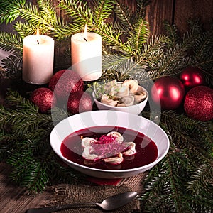 Red borscht soup