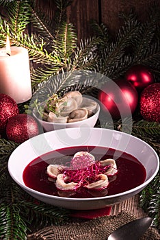 Red borscht soup