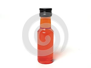 Red bottle on white background