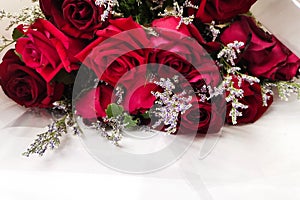 Red bouquet roses for sweet couple in Valentine period