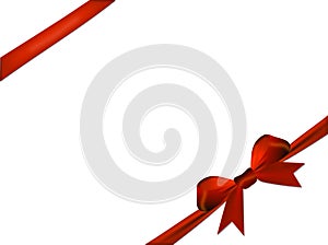 Red bow isolated on a white background