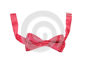 Red bow tie isolated on white