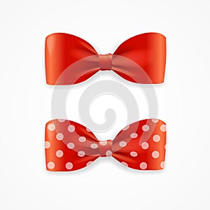 Red Bow Tie Set. Vector