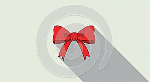 A red bow with two loops