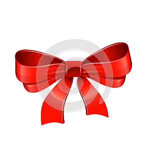 Red bow. Vector
