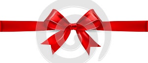 Red bow. Vector photo