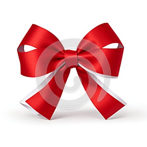 A red bow  on white background