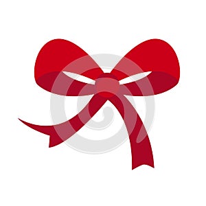 Red bow on white background for graphic and web design, Modern simple vector sign. Internet concept. Trendy symbol for website