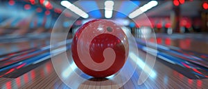 red bowling ball, AI generated