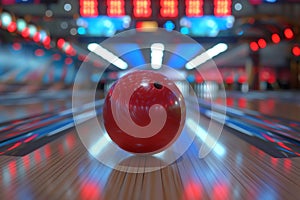 red bowling ball, AI generated
