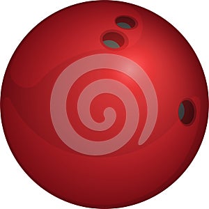 Red Bowling Ball isolated on transparent background. Vector illustration