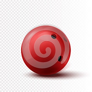 Red Bowling Ball on transparent background. Vector