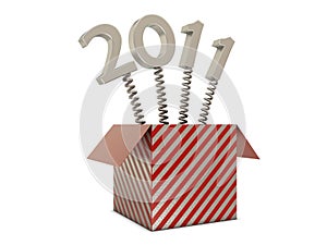 Red box with 2011 text