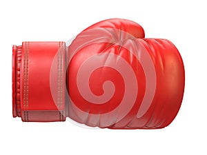 Red boxing glove isolated on white background 3d rendering