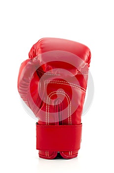 Red boxing-glove on the white background. (isolated)