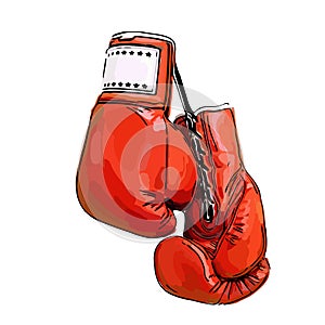 Red boxing gloves photo