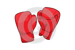 red boxing gloves isolated