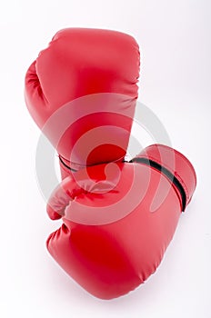 Red boxing gloves isolated on white