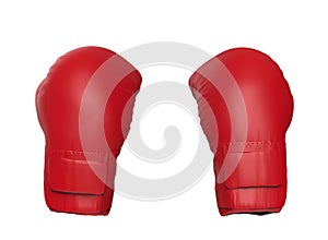 Red boxing gloves isolated on white