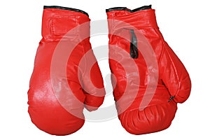 Red Boxing gloves isolated on white background