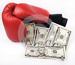 Red Boxing Gloves and money