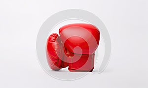 Red Boxing Gloves on White Background