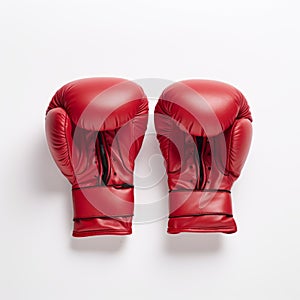 Red Boxing Gloves On White Surface: Booru Style With Exaggerated Poses