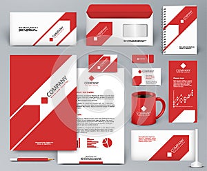 Red branding design kit with arrow