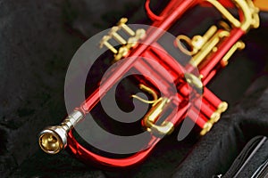 Red brass trumpet