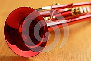 Red brass trumpet