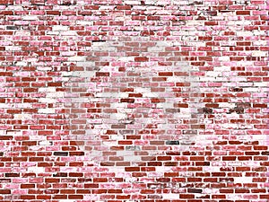 Red brick alley building wall vintage retro style bright white red office interior design warehouse