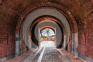 Red brick arch in Daugavpils fortress