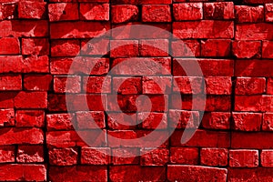 Red brick background arranged irregularly