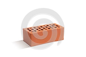 Red brick brick block on a white background.