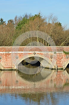 Red brick bridge arch