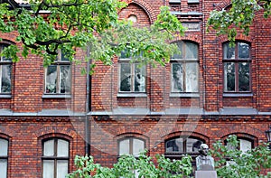 A red brick building in Riga, Latvia
