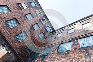 Red brick building with windows