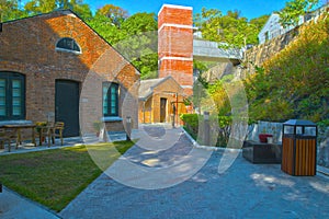 Red brick Built Structure at hong kong