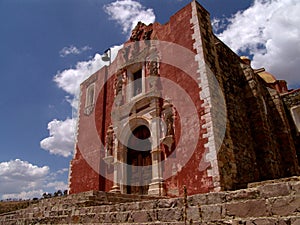 Red brick church in Mexico