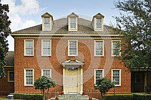 Red brick Colonial style home