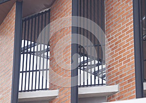 Red brick construction is a modern, classic building with ventilation and heat windows