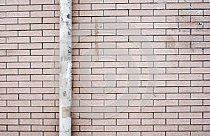 Red brick with dirty pipe wall ,Texture background