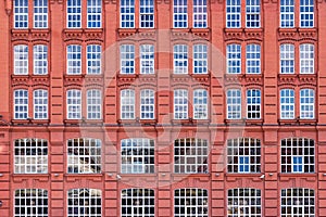 Red brick facade, Moscow, Russia