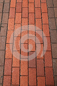 Red Brick Flooring on a Sidewalk Outdoors in USA