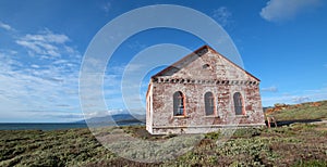 Red Brick Fog Signal Building at the Piedras Blancas Lighthouse on the Central California Coast