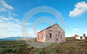 Red Brick Fog Signal Building at the Piedras Blancas Lighthouse on the Central California Coast