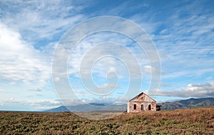 Red Brick Fog Signal Building at the Piedras Blancas Lighthouse on the Central California Coast