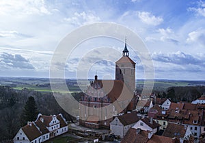 Red Brick Gothic Church in, with Bell Tower in Old Town