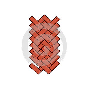 Red brick herringbone pattern wall construction illustration vector design
