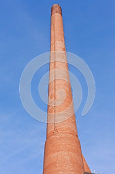 Red brick industrial chimney
